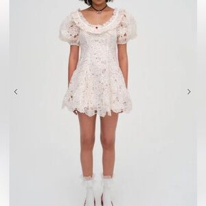 New For Love & Lemons Aphrodite Mini Dress Coquette Babydoll valentine’s Y2k